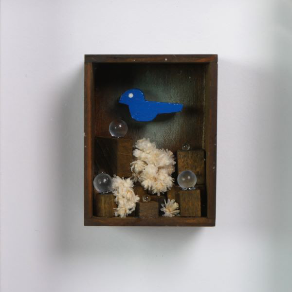 立体コラージュアート作品　額装付き