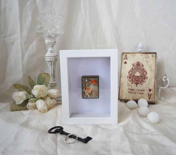 「金魚」　ボックスアート　立体コラージュ 2枚目の画像