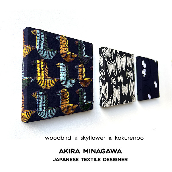 ミナペルホネン ファブリックパネル 3枚set woodbird skyflower kakurenbo