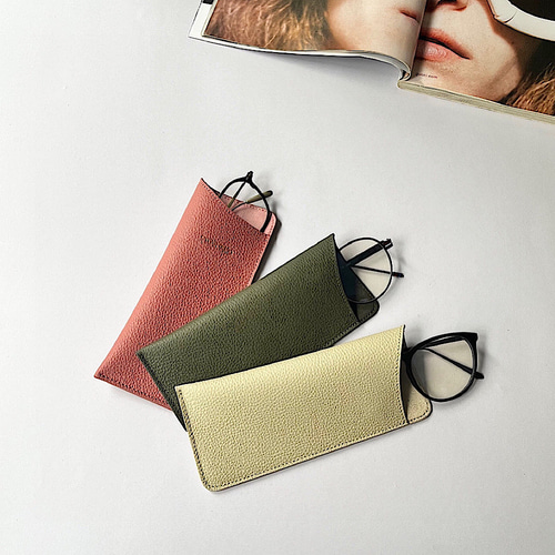 本革 名入れ可 スリムメガネケース 眼鏡ケース 全8色 メガネケース