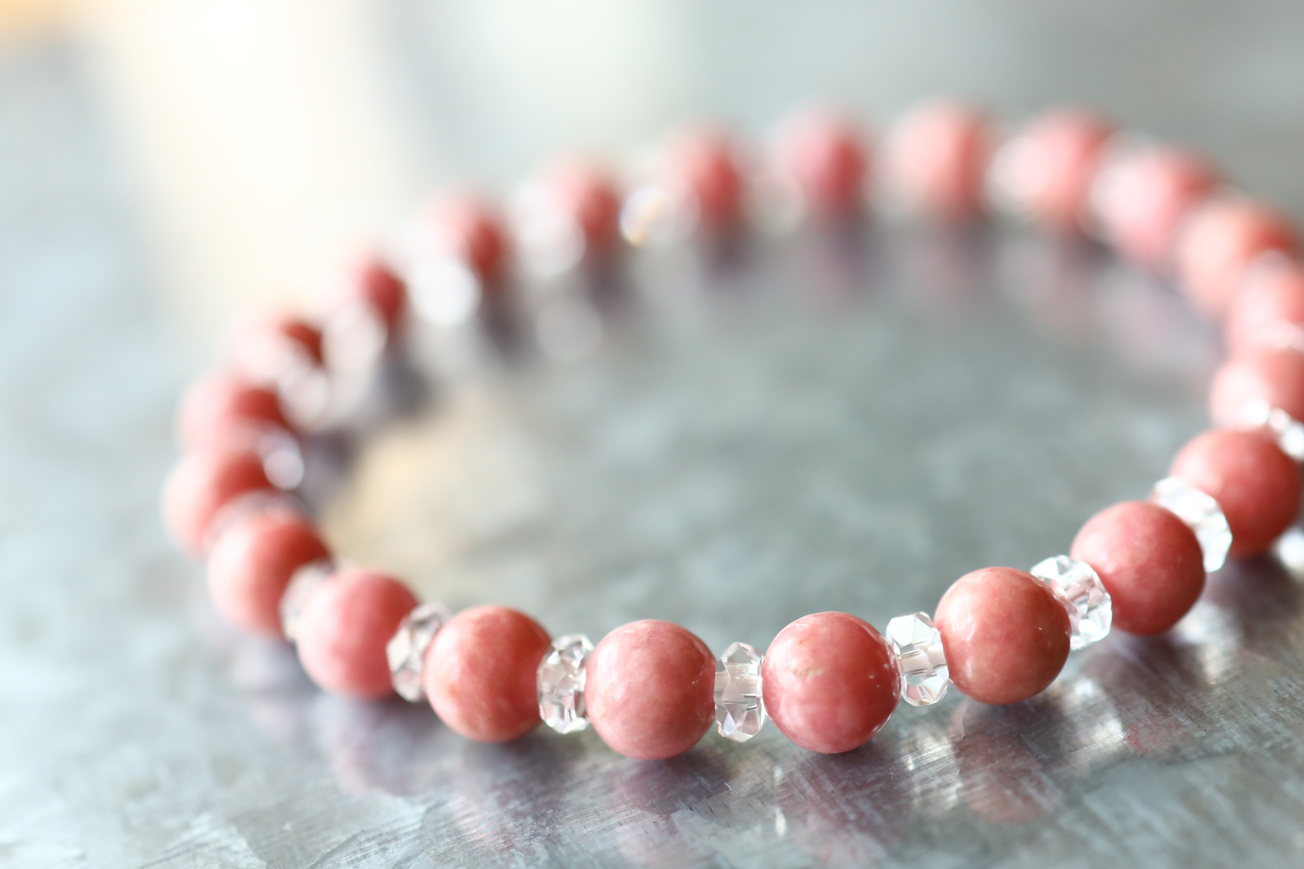 …☆愛される力と愛する力☆…☆チューライト：6.5ミリ＆水晶☆…☆天然石ブレスレット☆…