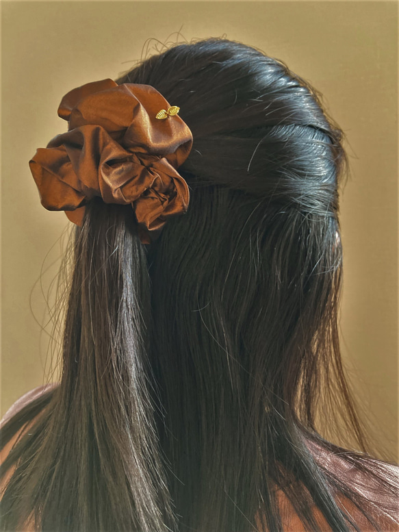 シルクタフタシュシュ〈ペールトーン・ピーチ〉First川俣シルク プチギフト サスティナブル 7枚目の画像