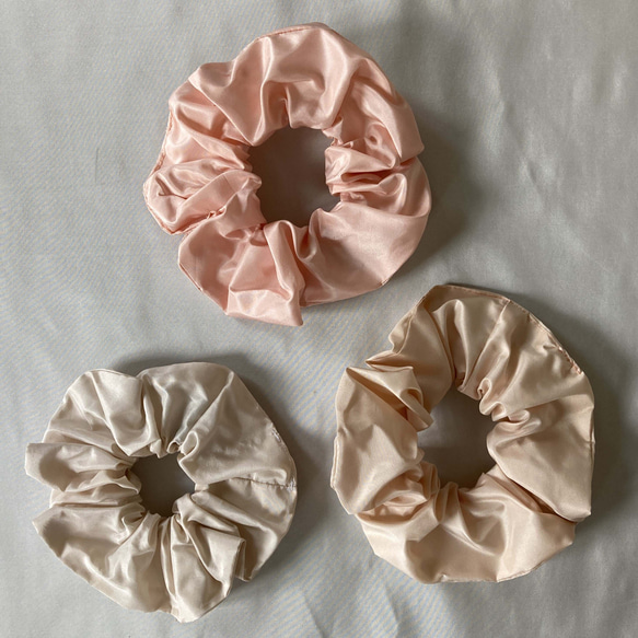 シルクタフタシュシュ〈ペールトーン・ピーチ〉First川俣シルク プチギフト サスティナブル 6枚目の画像