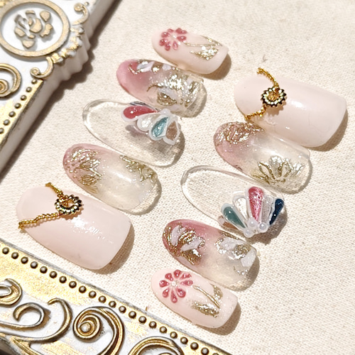 ☆現品☆ネイルチップ ジェルネイル フラワーネイル いろいろお花 106