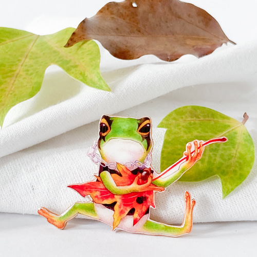 英国】 【純銀】カエルのブローチ ピン