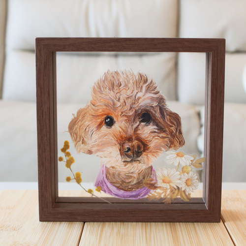 【オープニング大セール】 愛犬そっくりガラスペイント肖像画、犬、猫、小動物 その他 絵画