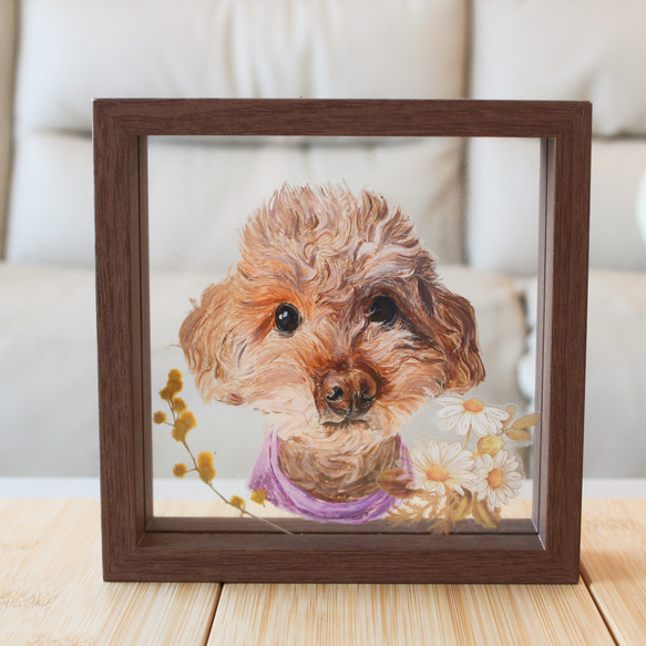 【ご予約品】 愛犬そっくりガラスペイント肖像画、犬、猫、小動物 その他 絵画