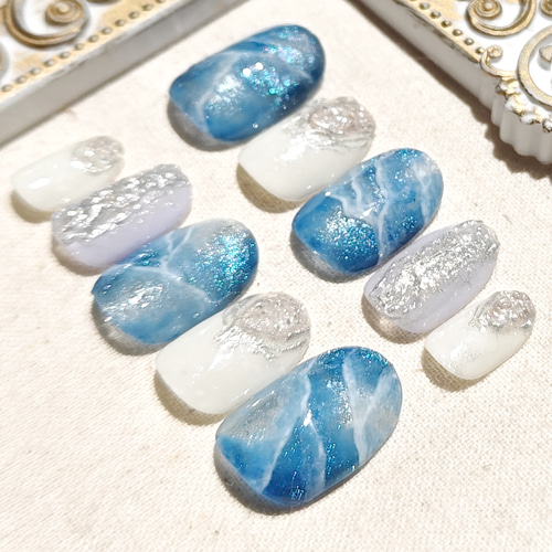 No.331　ネイルチップ　ジェルネイル　シェル　 　ニュアンス　キラキラ　夏 No.331 ネイルチップ ジェルネイル シェル ニュアンス キラキラ