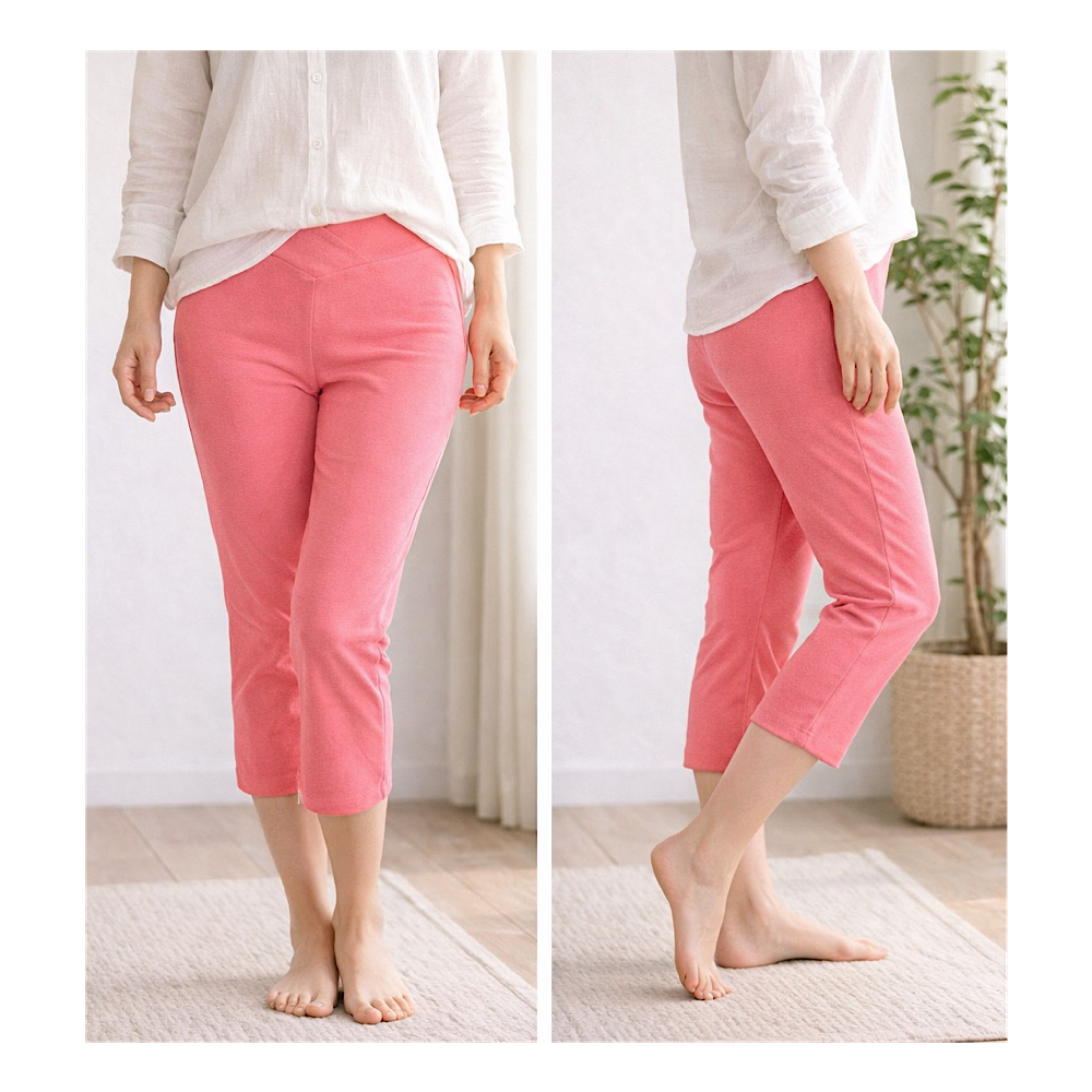 ❤SALE❤穿いている感じがしないスキニーストレートストレッチショートパンツ:7～13号対応！通年使用◎コーラルピンク