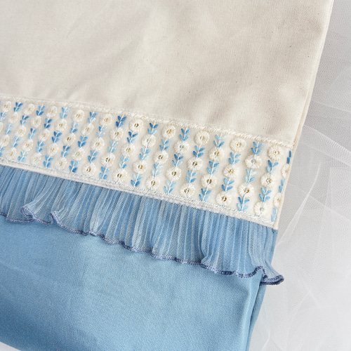 ⑅インド刺繍リボン⑅レッスンバッグ&上履き入れセット ❁小花柄