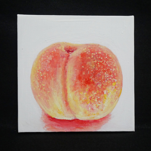 油絵 絵画 アートパネル【桃】 絵画 HR 通販 18083887｜Creema