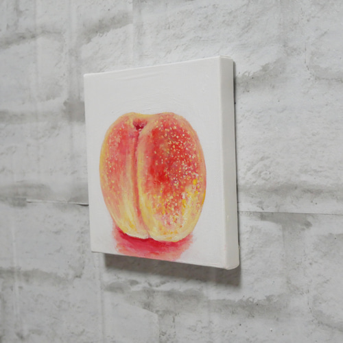 油絵 絵画 アートパネル【桃】 絵画 HR 通販 18083887｜Creema(クリーマ)