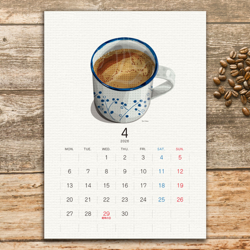 珈琲カレンダー2026【A5サイズ】 カレンダー とりごえ雑貨店 通販