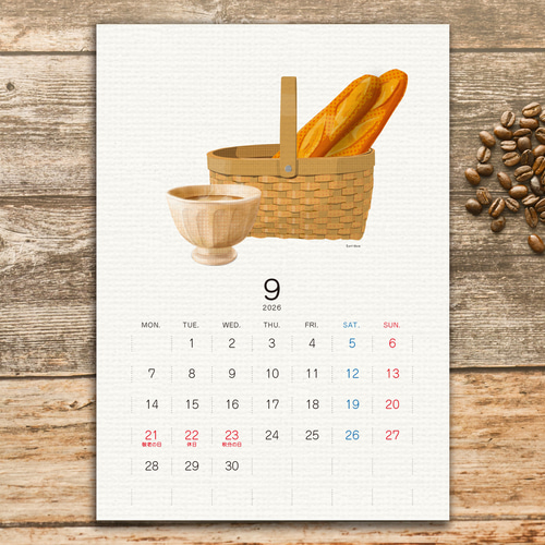 珈琲カレンダー2026【A5サイズ】 カレンダー とりごえ雑貨店 通販