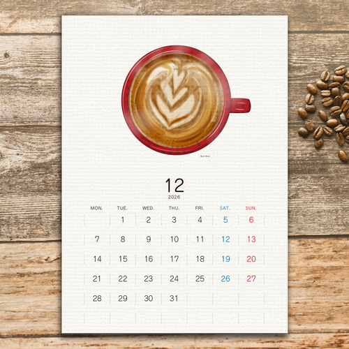珈琲カレンダー2026【A5サイズ】 カレンダー とりごえ雑貨店 通販