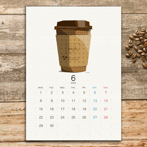 珈琲カレンダー2026【A5サイズ】 カレンダー とりごえ雑貨店 通販