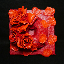 油絵 油彩 絵画 立体アート【薔薇のドーナツ】 f8116b5c61fc3f29e73b6d855244b5