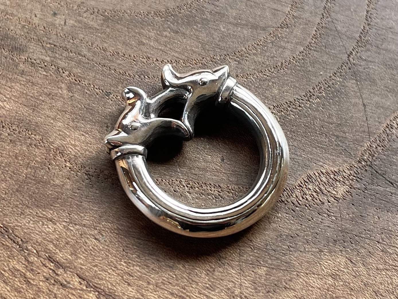 ヴァイキング ドラゴンヘッド ペンダント［シルバー925］鹿革紐付／北欧 アクセサリー