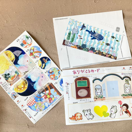 ときめきふろく⭐︎ZINE 組み立てレター、メッセージカード、封筒