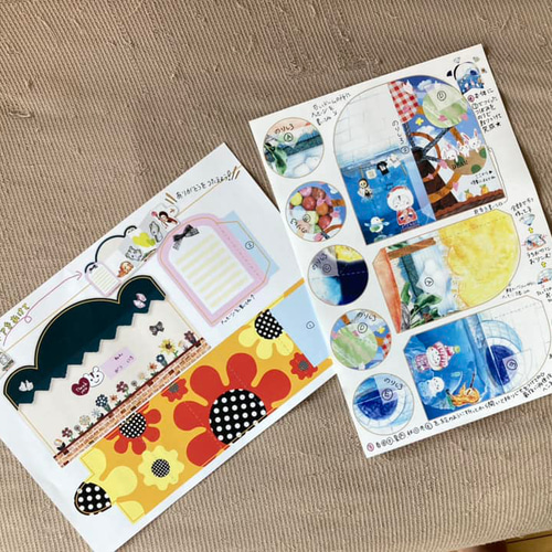 ときめきふろく⭐︎ZINE 組み立てレター、メッセージカード、封筒