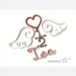 ウールレター 天使の羽 ハーフバースデー ニューボーンフォト momo