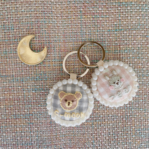 即購入◎】名前 オーダー 名入れ刺繍キーホルダー バッグ