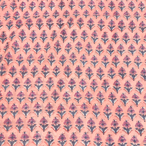 Sale フレンチピンクS ブロックプリントリキルト オーガニックコットン