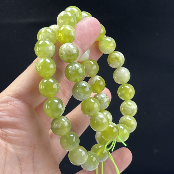 天然石ばら売り イエローグリーンジェイド10㎜8個セット DIYパーツ