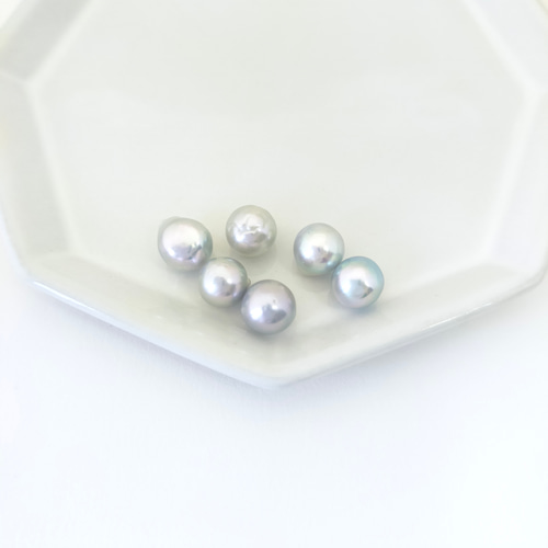 あこや真珠 ナチュラルブルー 無穴 7.5〜8.0mm 素材 イヤリング ピアス