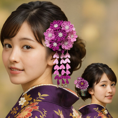 髪飾り つまみ細工 成人式 卒業式 前撮り 振袖 袴 和装 かんざし