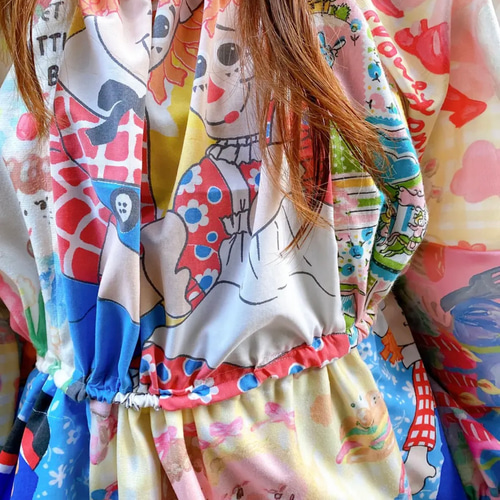 古着　ヴィンテージ　vintage ワンピース　パッチワーク　ファブリック　派手 古着 ヴィンテージ vintage ワンピース パッチワーク