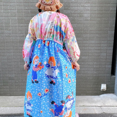 古着　ヴィンテージ　vintage ワンピース　パッチワーク　ファブリック　派手 古着 ヴィンテージ vintage ワンピース パッチワーク