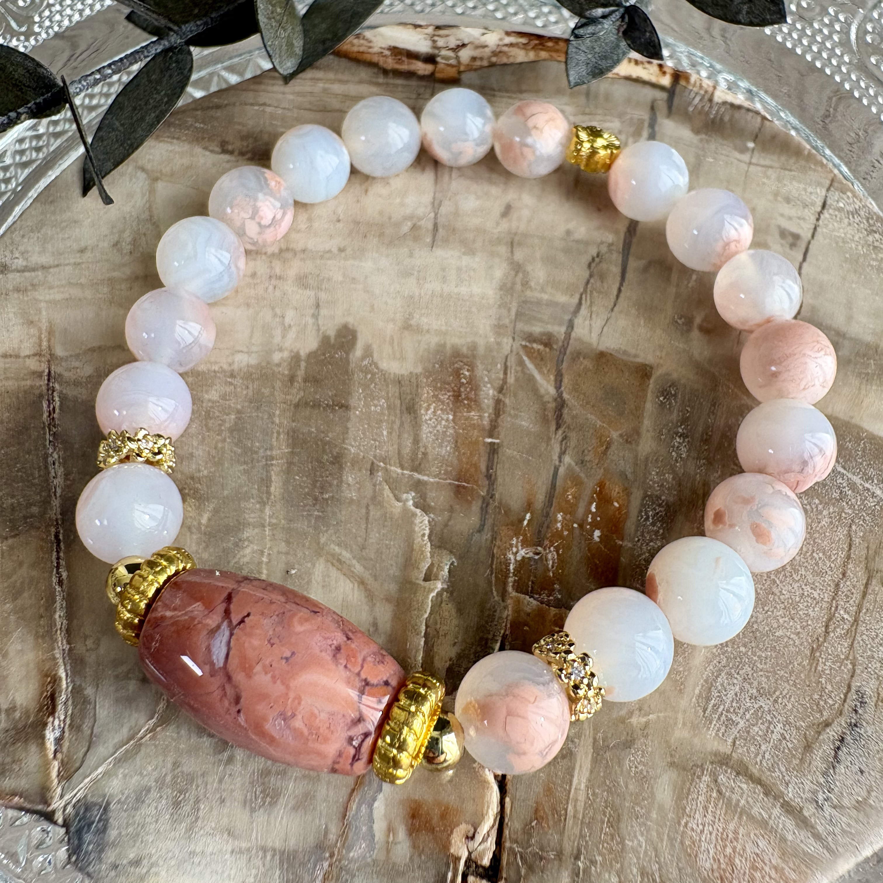 ピンクアゲートブレスレット269