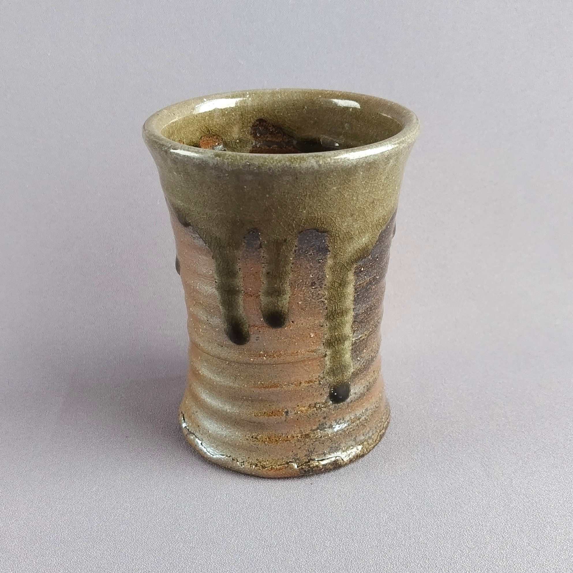 ビアカップ　焼締め　薪窯　【商品番号：00546】