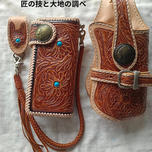 ターコイズが輝くあなたの旅を見守る特別な財布バイカーズウォレット