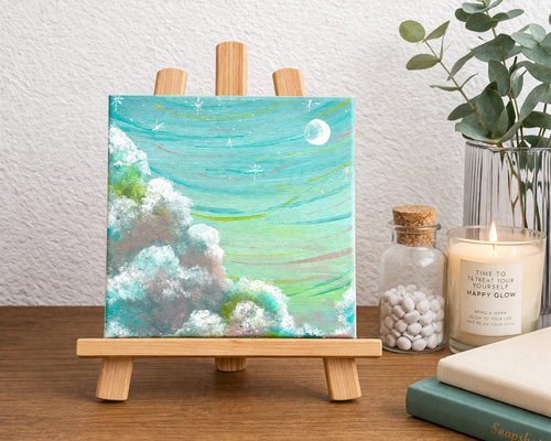 空のミニアート原画｜小さなインテリアアート｜キャンバス作品｜北欧