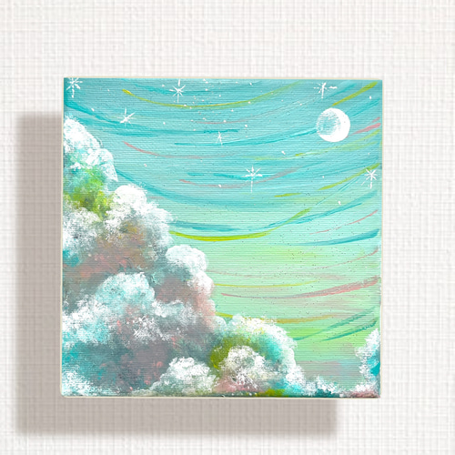 空のミニアート原画｜小さなインテリアアート｜キャンバス作品｜北欧