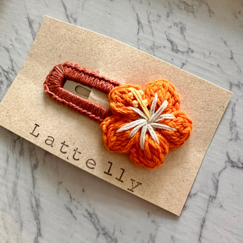 ハイビスカスパッチンピン/オレンジ ヘアピン Lattelly 通販
