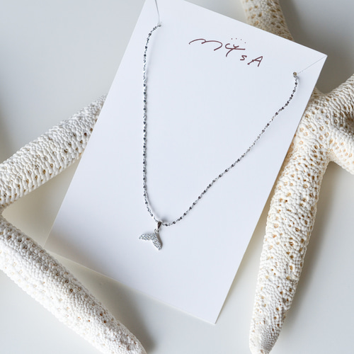 ホエールテールネックレス キュービックジルコニア サージカル