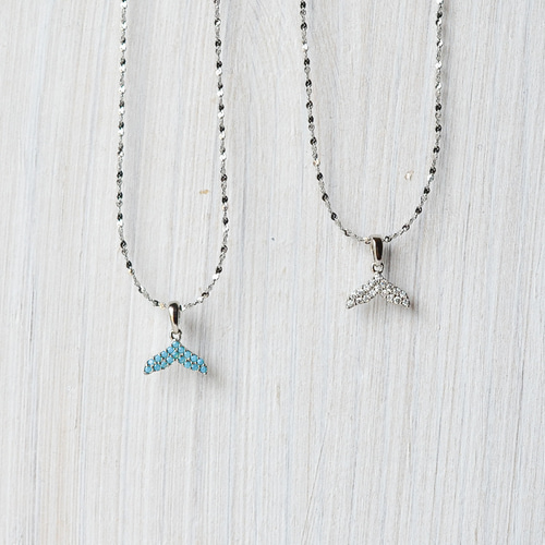 ホエールテールネックレス キュービックジルコニア サージカル