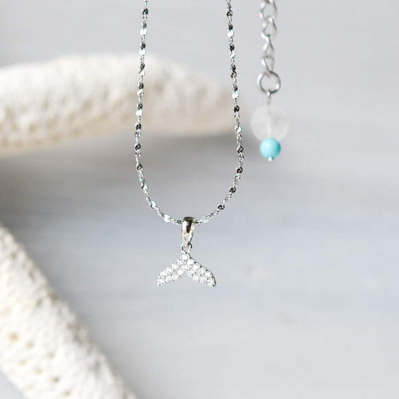 ホエールテールネックレス キュービックジルコニア サージカル