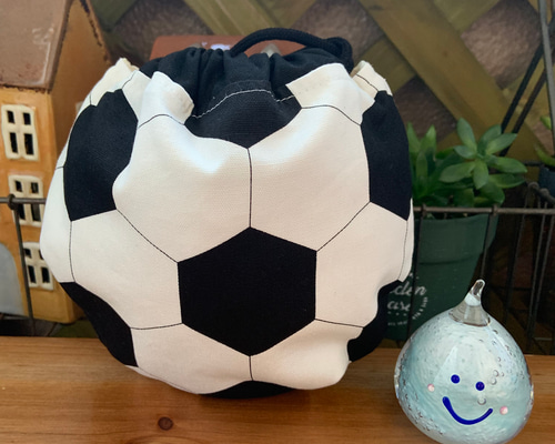 けんこう ハンドメイド巾着 サッカーボール グリーン まとめ割 けんこう ハンドメイド巾着 サッカーボール グリーン まとめ割