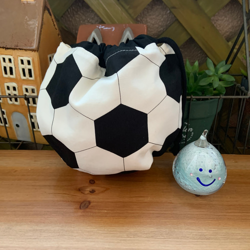 けんこう ハンドメイド巾着 サッカーボール グリーン まとめ割 けんこう ハンドメイド巾着 サッカーボール グリーン まとめ割
