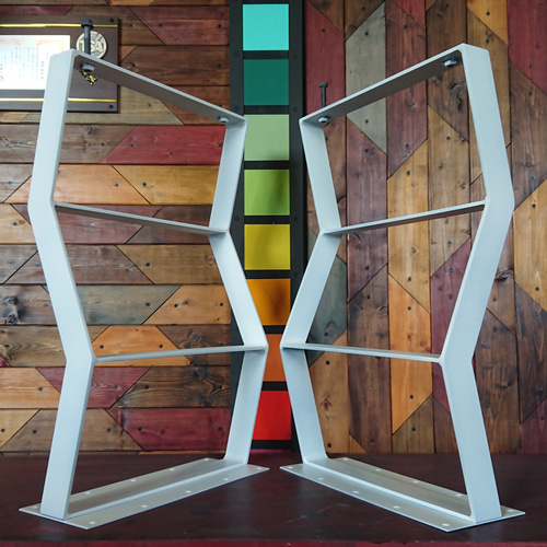 マットホワイトでアイアンなスケルトン鉄脚♪ 50×400×650mm 目型 2脚  