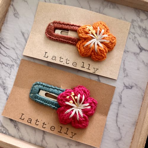 ピンクハイビスカス☆6センチパッチンピン ピンクハイビスカス☆6センチパッチンピン ハイビスカスのヘア