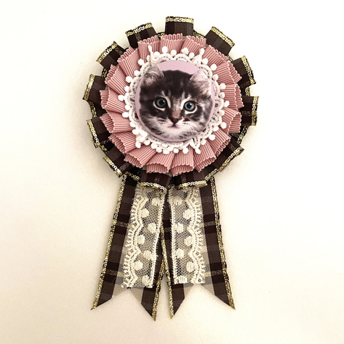 ねこ（白黒）ロゼット ブローチ melancholy5月〜販売一時停止 通販 