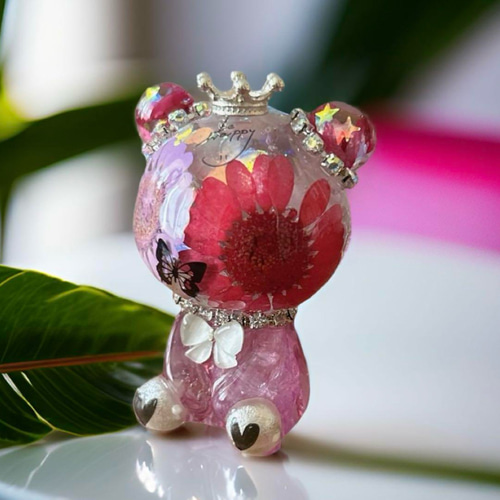 オルゴナイト くま お花くまさん♡ オルゴナイト くまᒼᑋªⁿ‪‪‪ purple - メルカリ‬‬‬