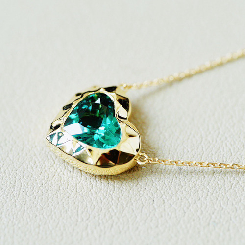 k18YG AU750 18金天然グリーントルマリンペンダント