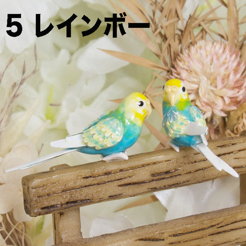 大きめ ことりピアス（セキセイインコ）