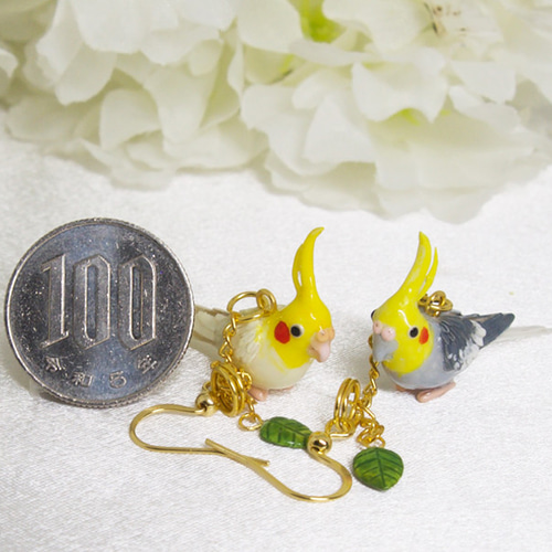 セミオーダー】オカメインコのピアス・イヤリング イヤリング